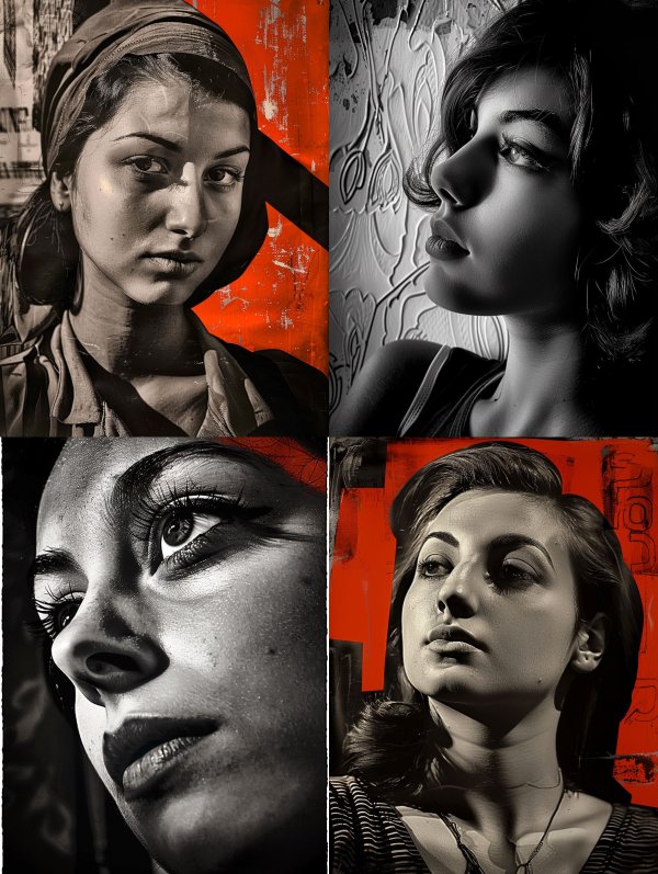 Crimson Contrast Portrait