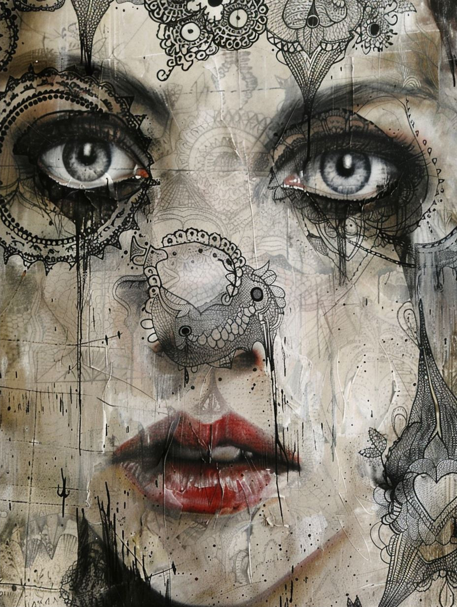 Intricate Ink Surrealist Portrait