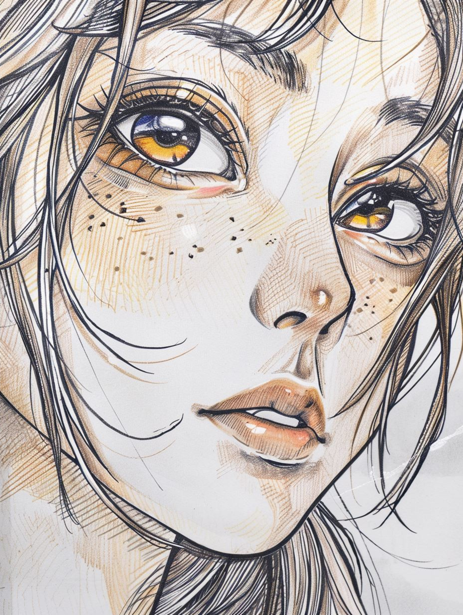 Ethereal Ink and Amber Gaze - Image 2