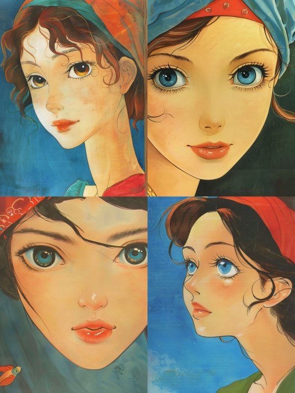 Ethereal Gaze in Watercolor