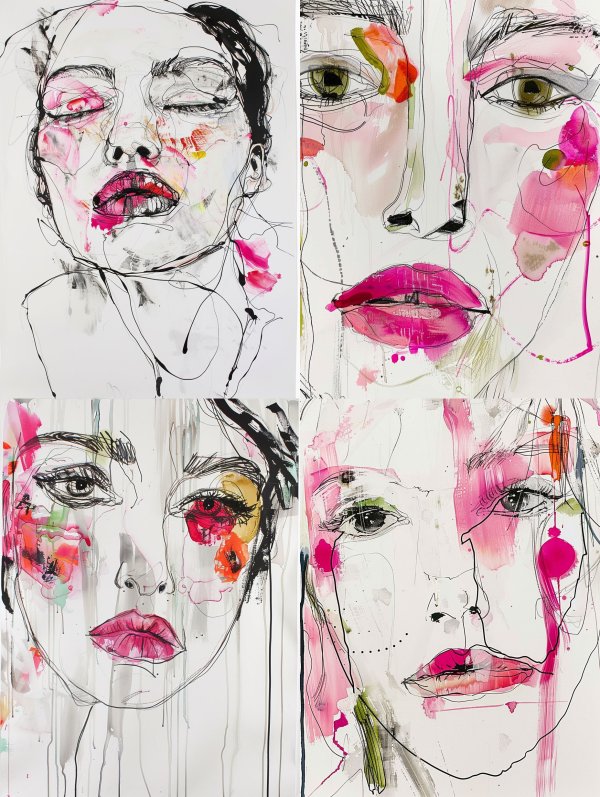 Abstract Expressionist Female Portrait