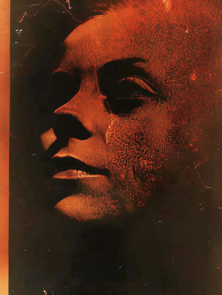 Crimson Texture Portrait Study