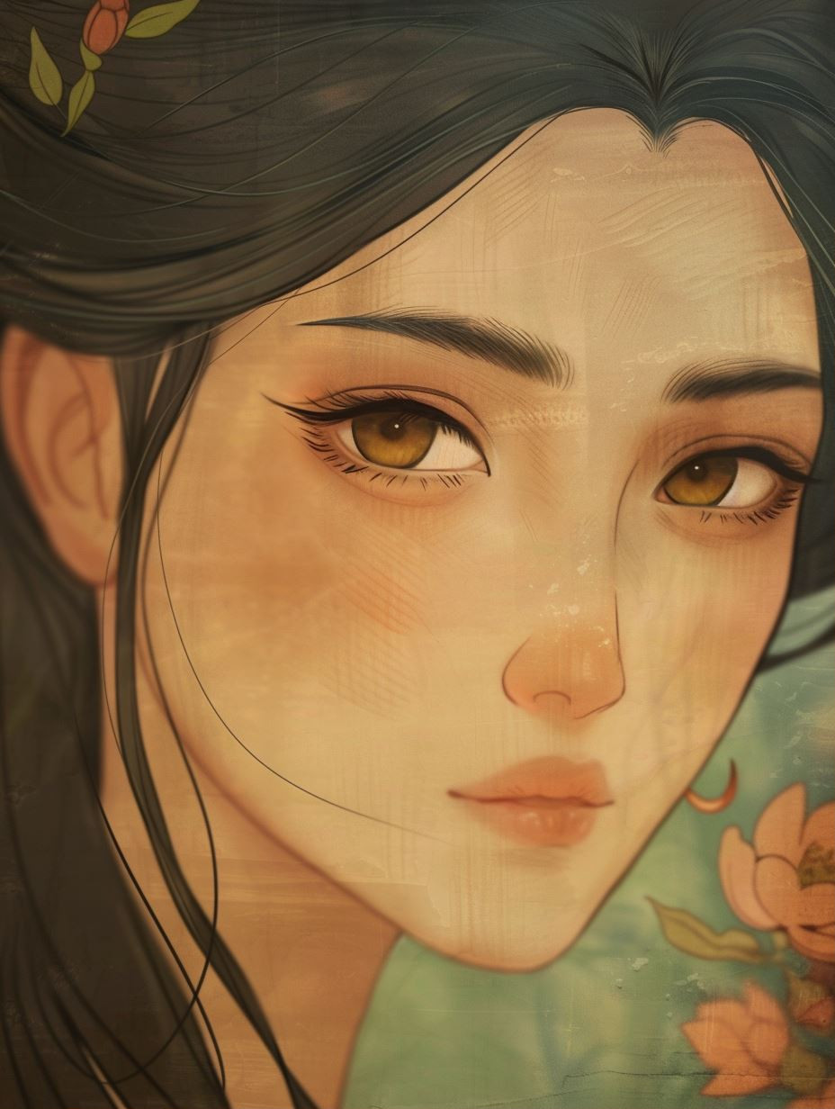 Ethereal East Asian Digital Portrait