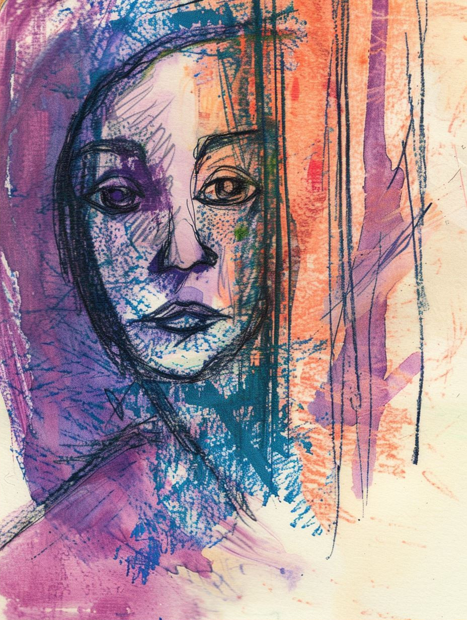 Abstract Expressionist Portrait Study
