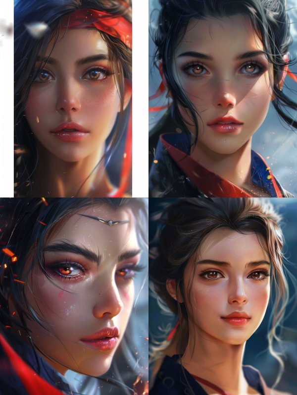 Ethereal Gaze in Crimson Silk