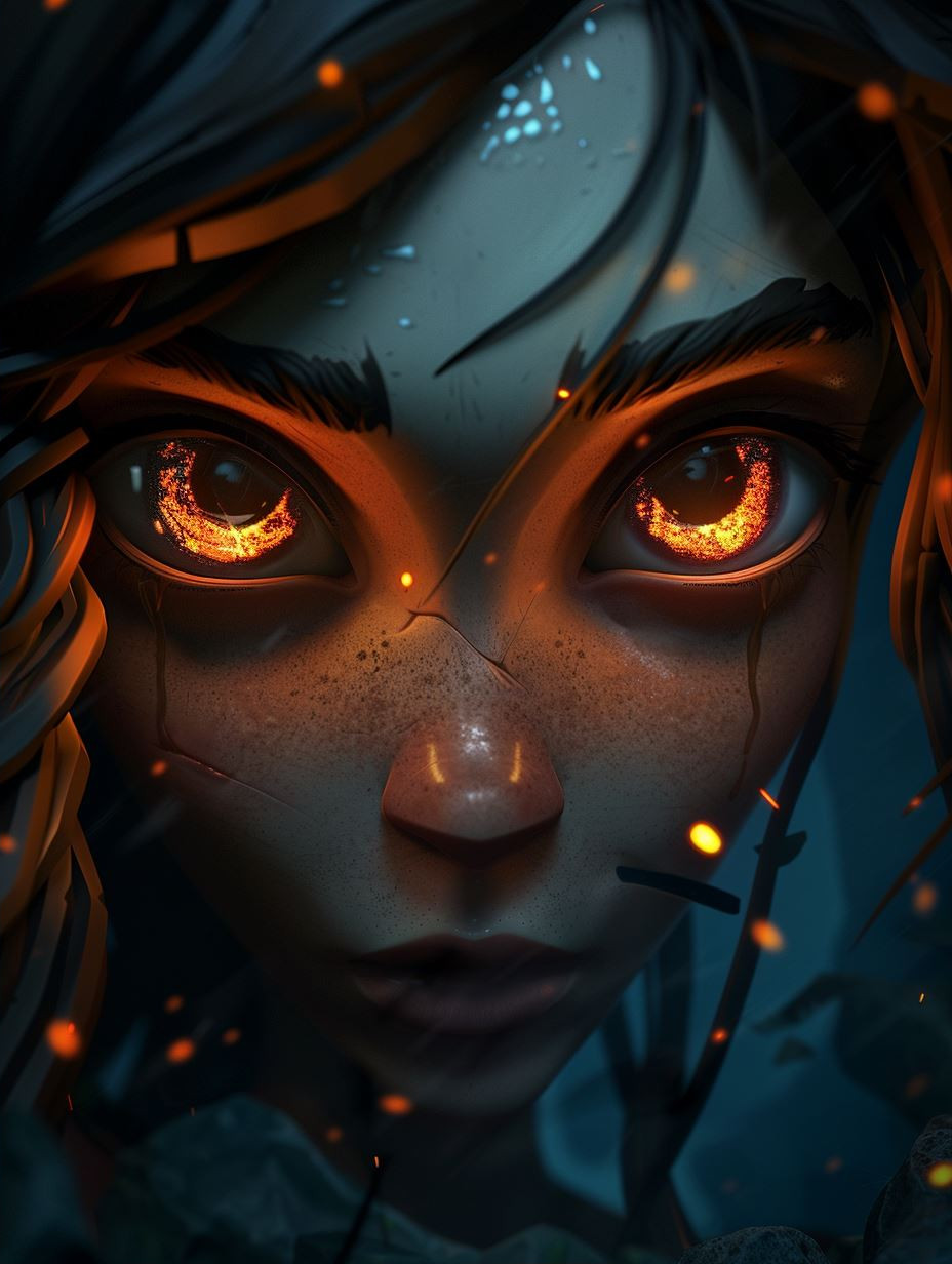 Ember Eyes Shadow Portrait