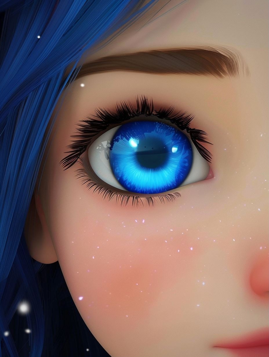 Celestial Blue Gaze Portrait - Image 1