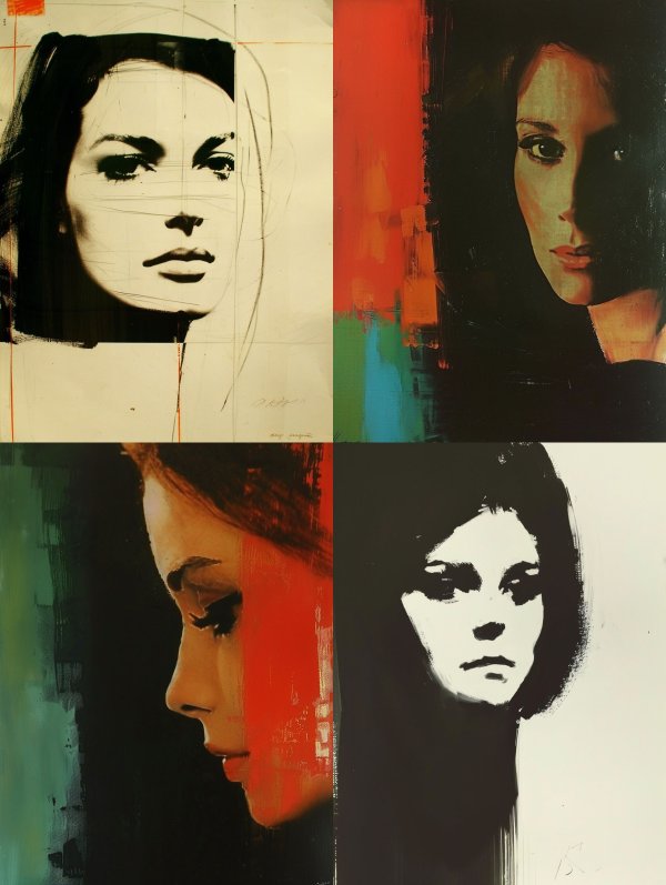 Abstract Portraits in Bold Contrast