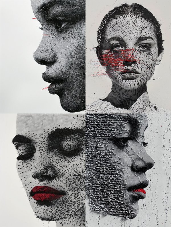 Intricate Stippled Portrait in Ink