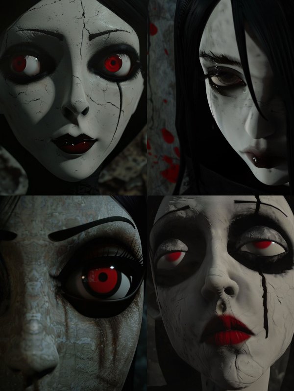 Haunting Gaze of Porcelain Dolls