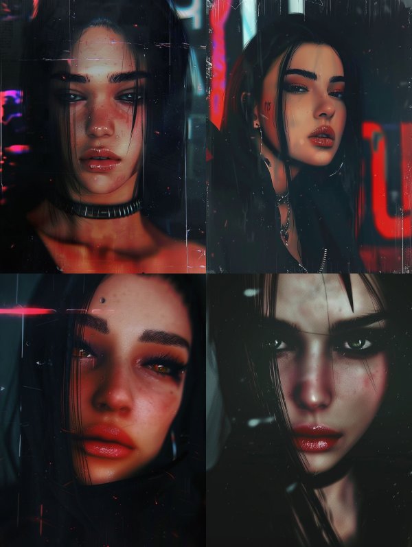 Neon Noir Cyberpunk Portraiture