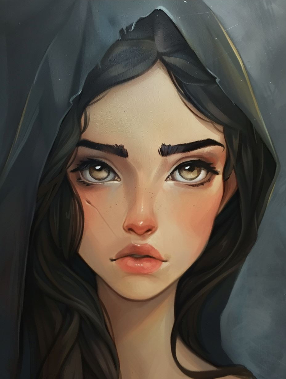 Soft Gaze Digital Portrait