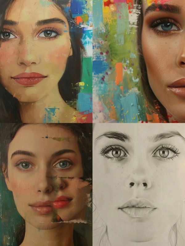 Abstract Pastel Portrait