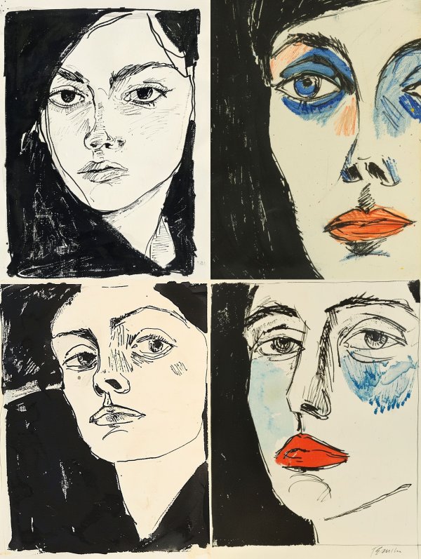 Raw Ink Portrait Study