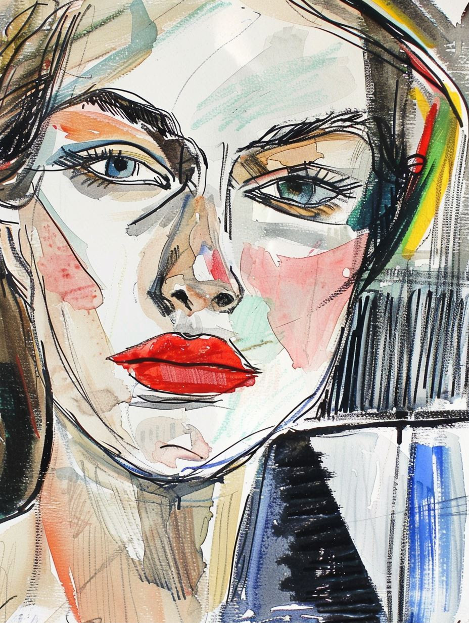 Abstract Expressionist Female Portrait
