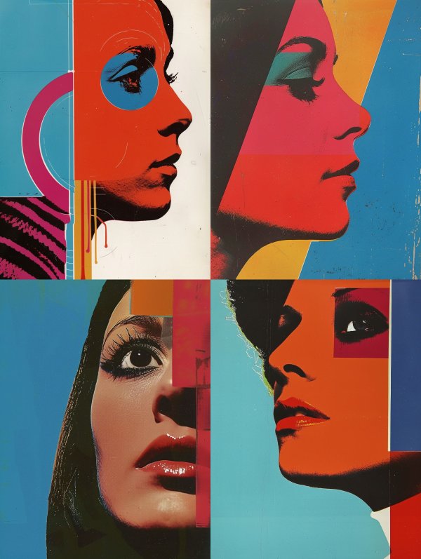 Vibrant Pop Art Portrait Grid