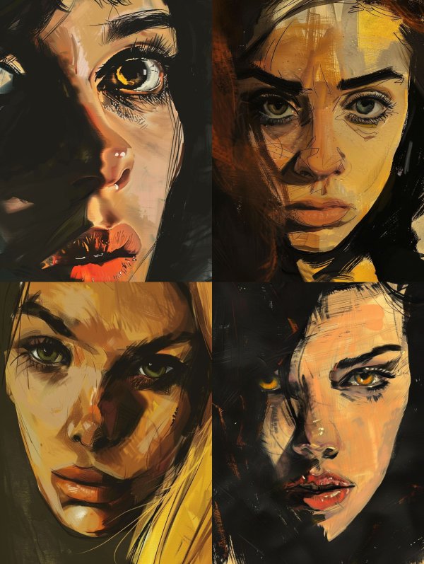 Dramatic Chiaroscuro Portrait Studies