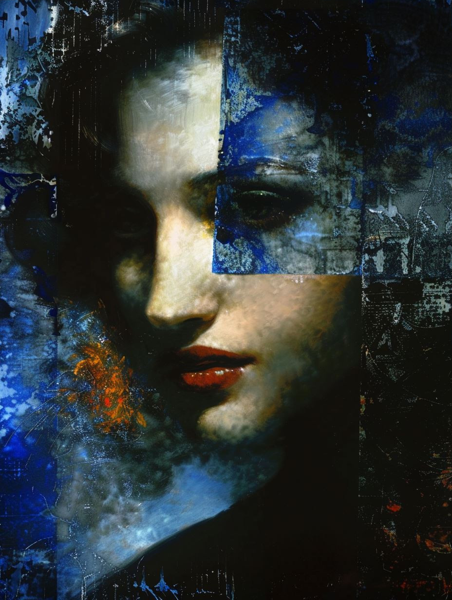 Fragmented Soul in Cobalt Blue