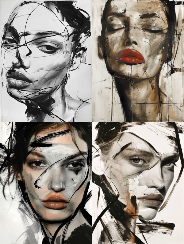 Abstract Expressionist Portrait Studies