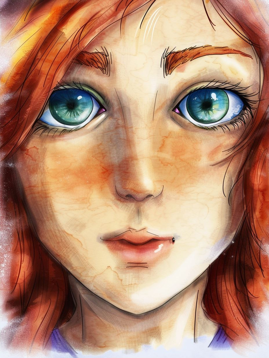Vibrant Colored Pencil Portrait