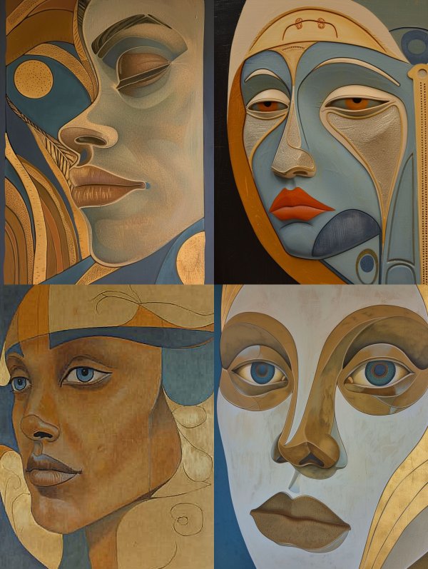 Abstract Ethereal Gaze in Gold