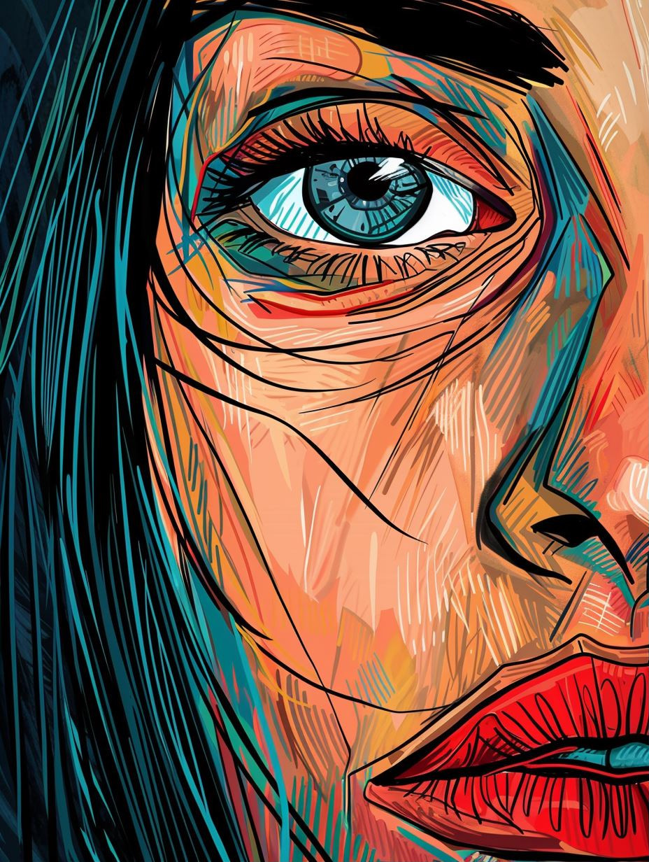 Vibrant Expressionist Portrait Study