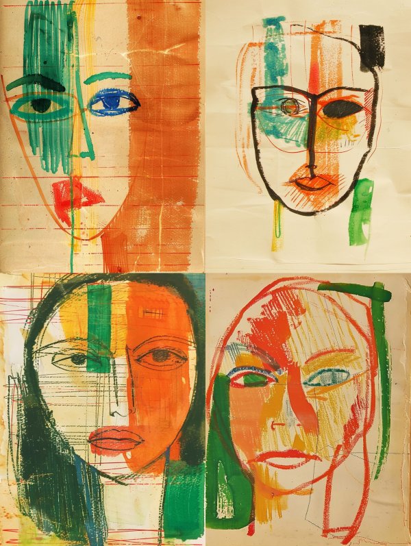 Abstract Fragmented Portrait Study