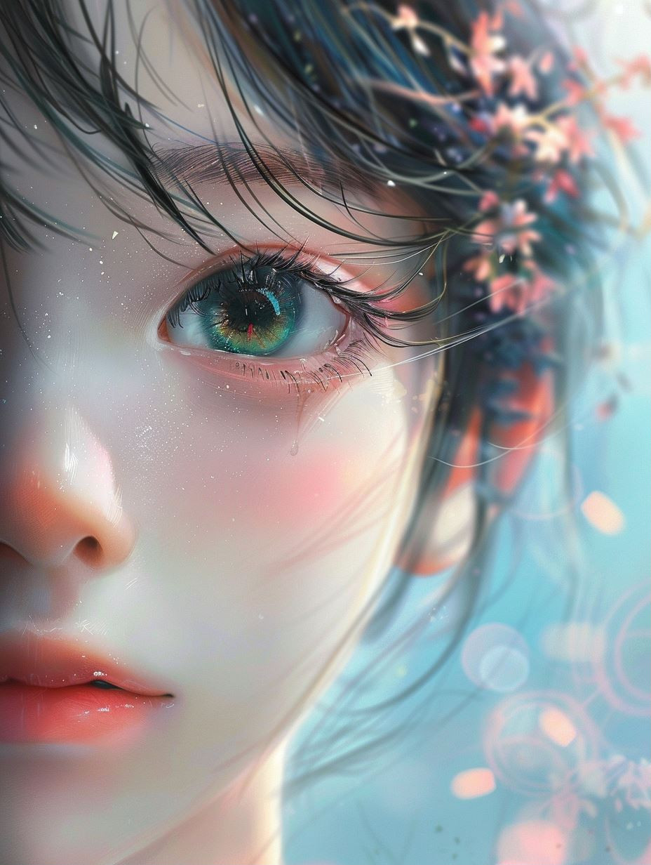 Ethereal Gaze of Spring Blossoms