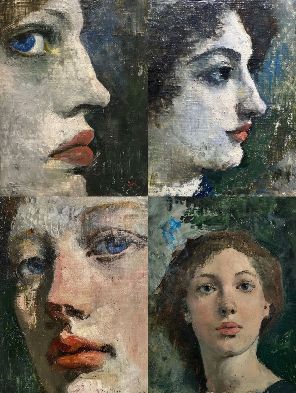 Melancholy Gaze in Oil