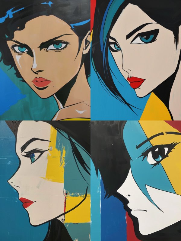 Azure Gaze Pop Art