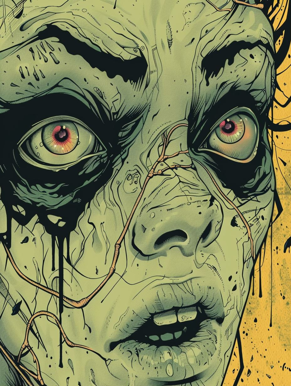 Decaying Cybernetic Horror Portrait - Image 1