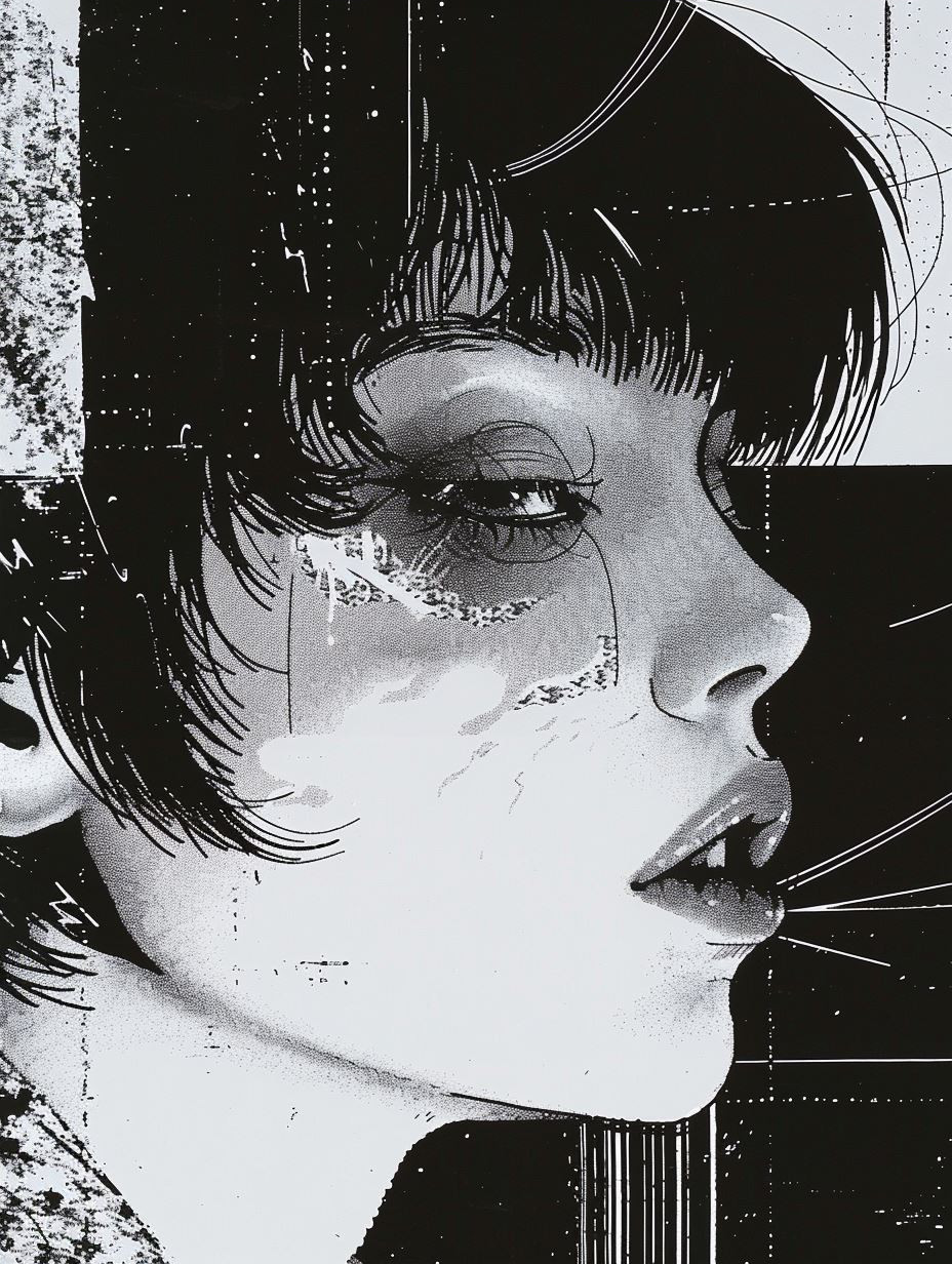 Gritty Noir Ink Portrait