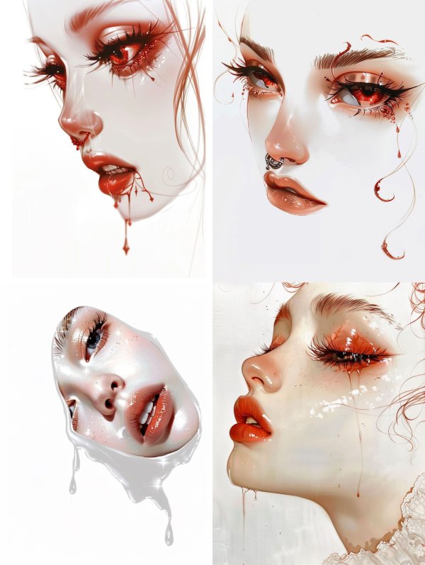 Crimson Tears Ethereal Portrait