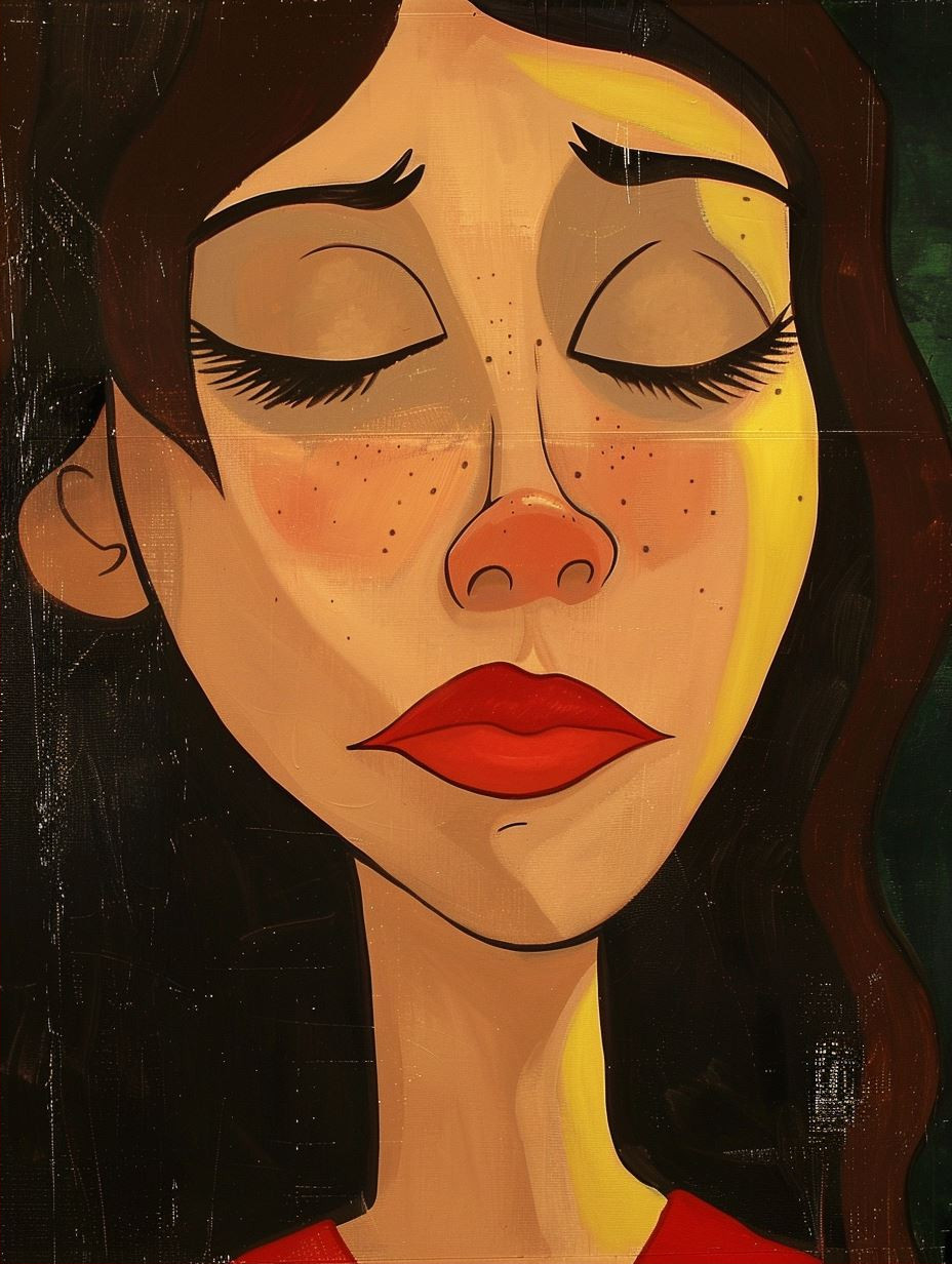 Sun-Kissed Gaze Digital Portrait