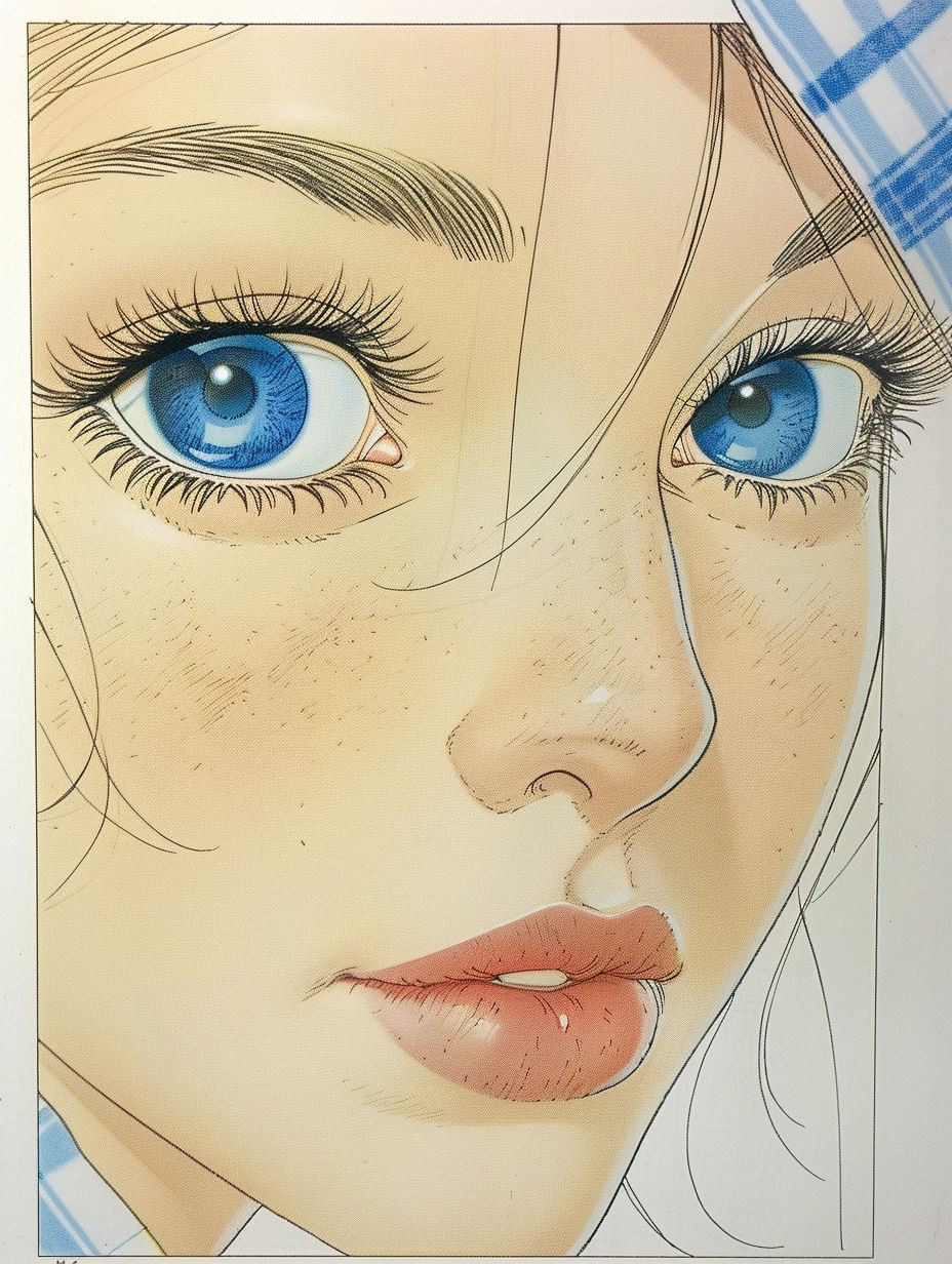 Ethereal Blue Gaze Illustration
