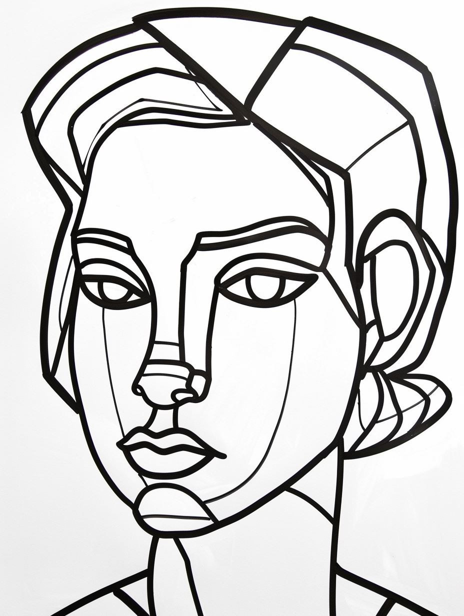 Cybernetic Line Art Portrait - Image 4