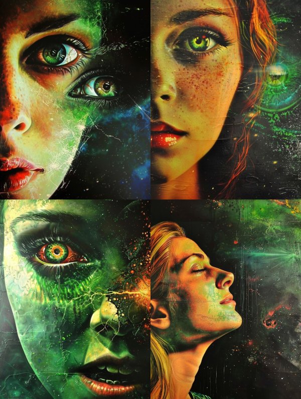 Cosmic Gaze of Neon Dreams