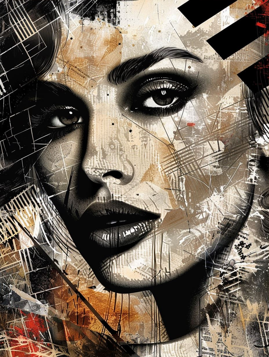 Fragmented Urban Portrait Art