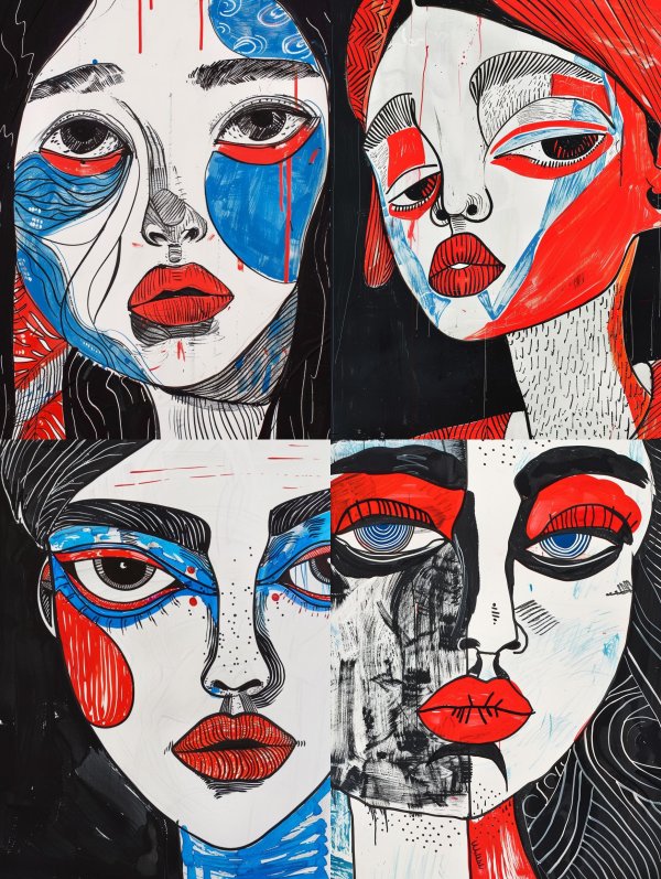 Abstract Fragmented Portrait Studies