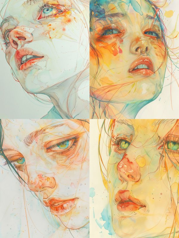 Ethereal Watercolor Portrait Study