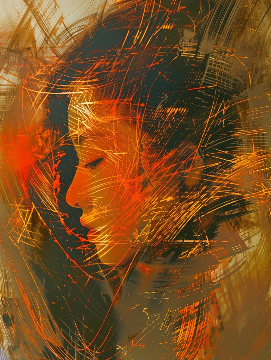 Fragmented Soul in Amber Light