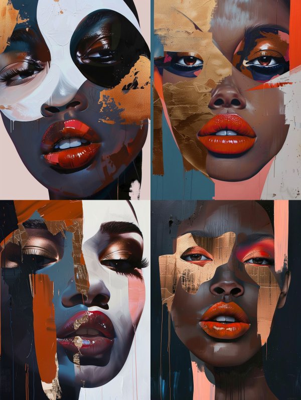 Gilded Abstract Portrait