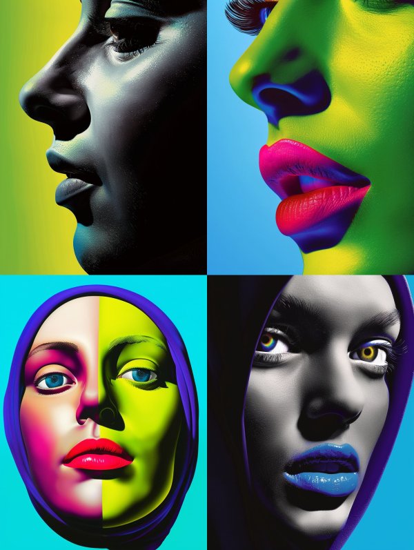 Neon Surrealist Portrait Study