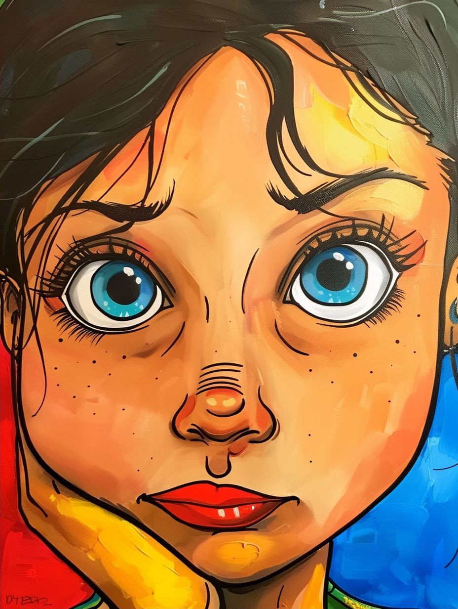 Vibrant Impasto Gaze