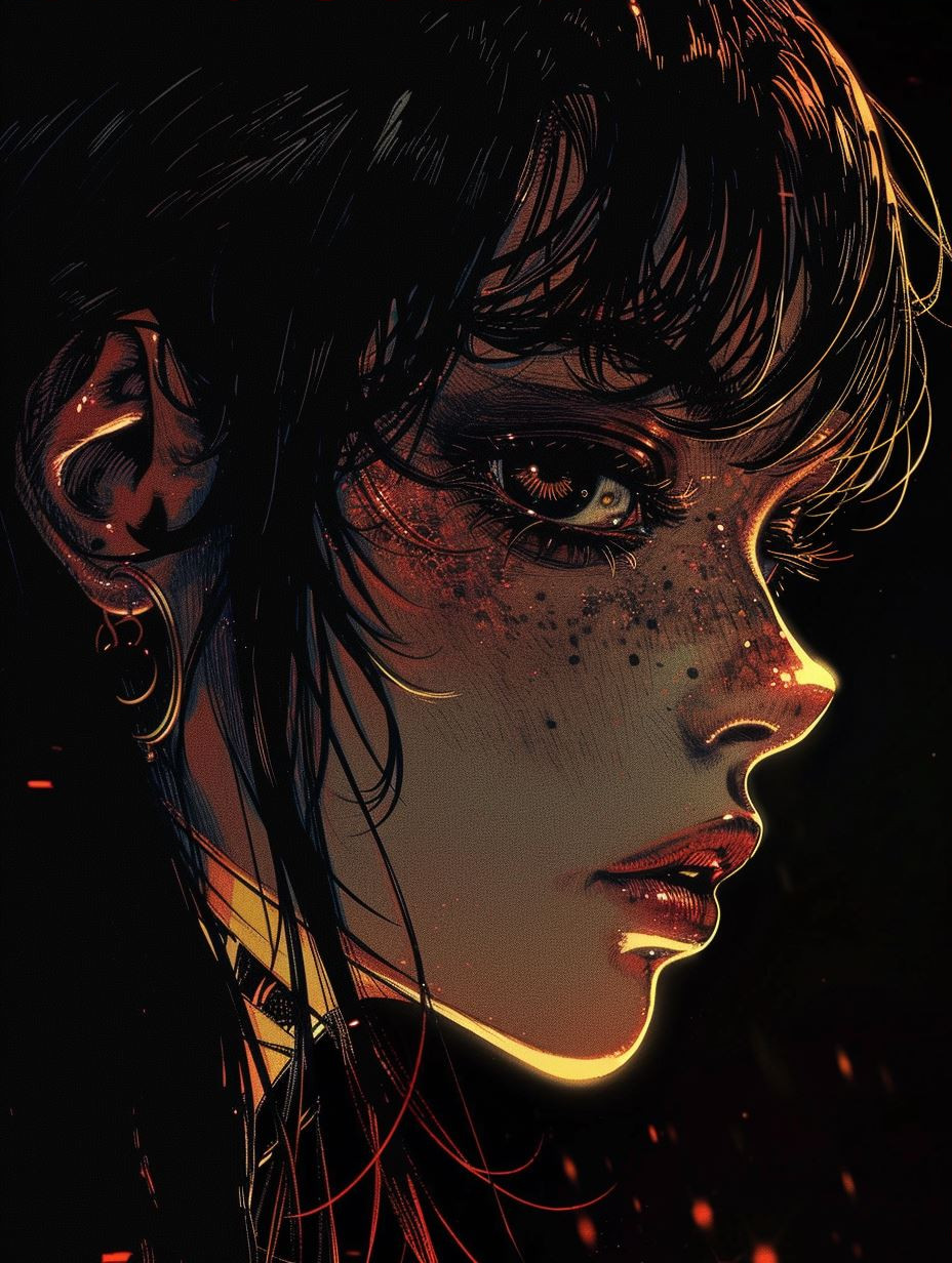Crimson Ember Gothic Portrait