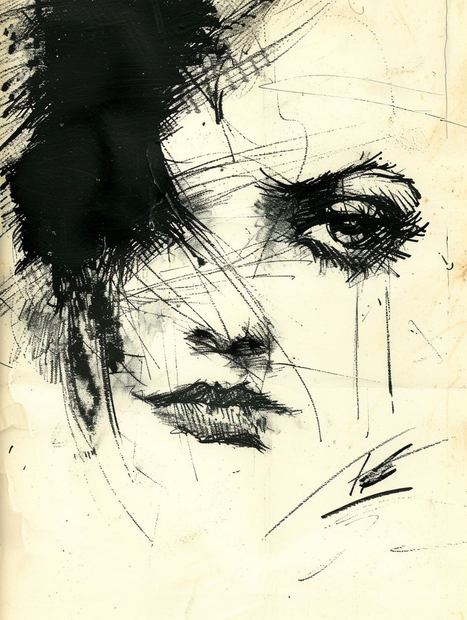 Fragmented Ink Portrait Study