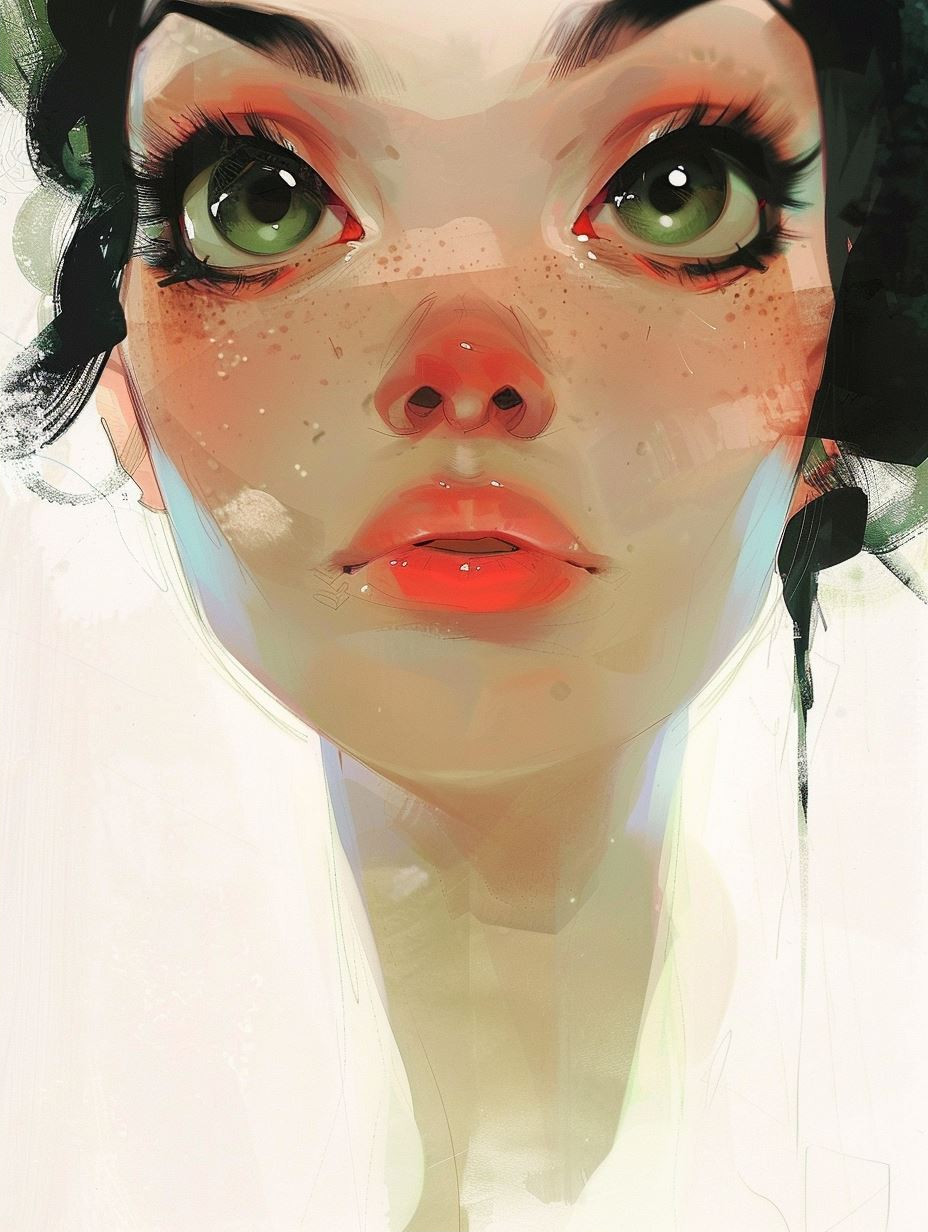 Ethereal Gaze in Liquid Paint
