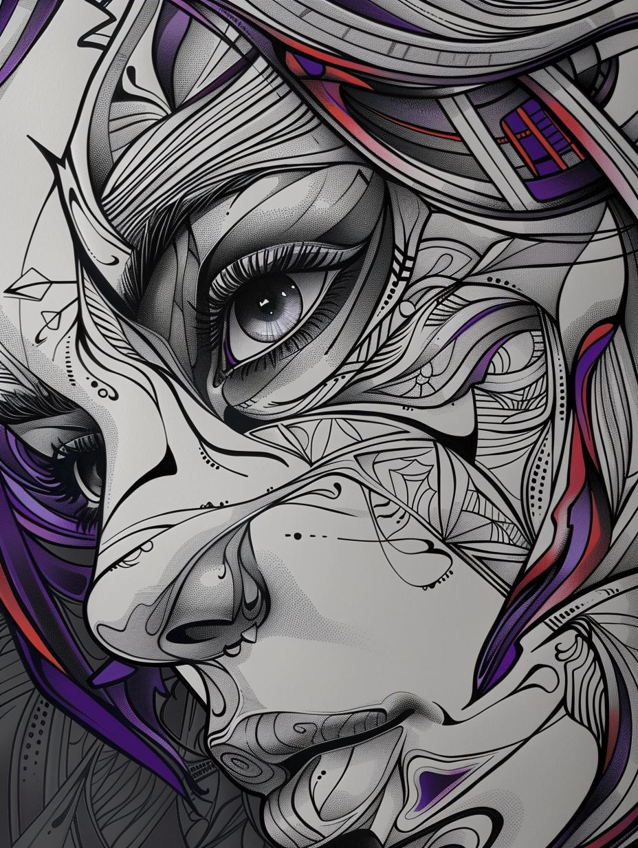 Cybernetic Soul in Violet Hues