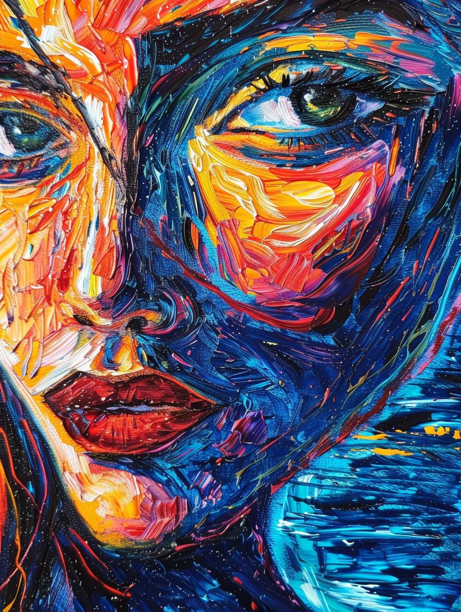Vibrant Impasto Emotional Portrait