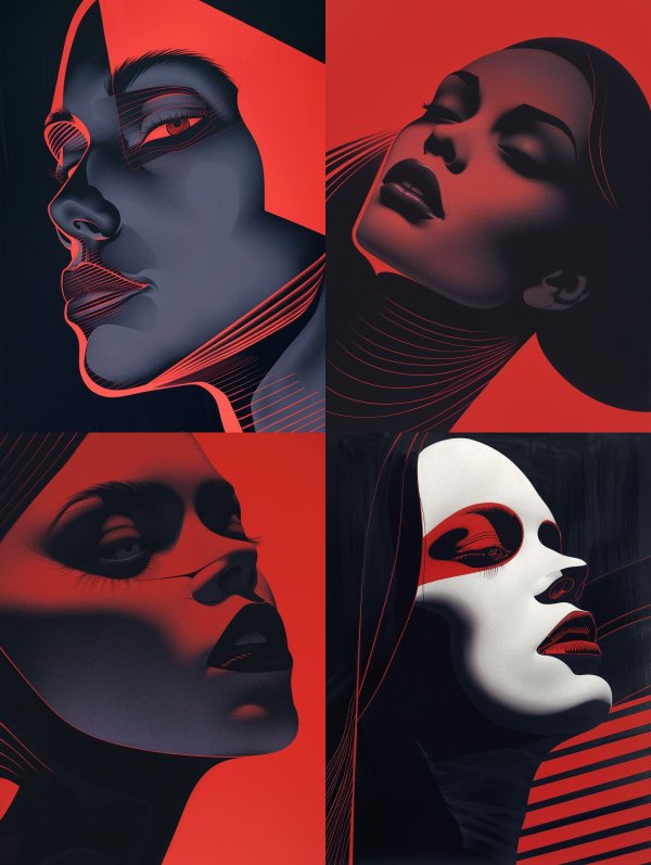 Neon Noir Digital Portrait